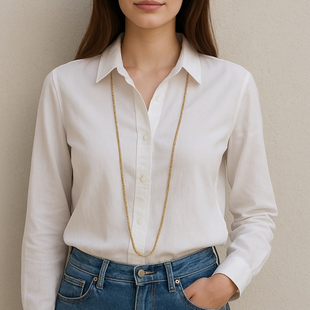 Elegant Long Gold Chain Necklace